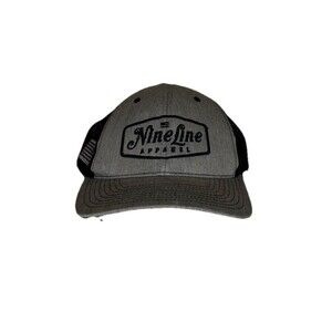 Nine Line Apparel Trucker Hat Mens OSFA Grey Black Patriotic Snapback Flag Cap